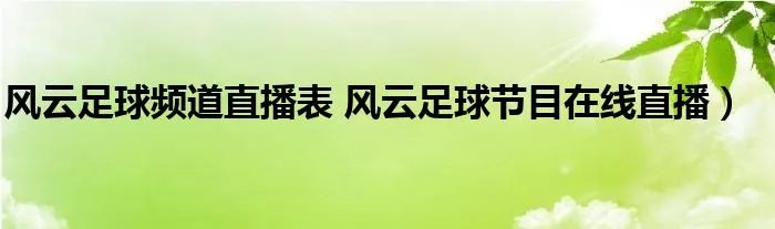 风云足球频道直播表 风云足球节目在线直播）