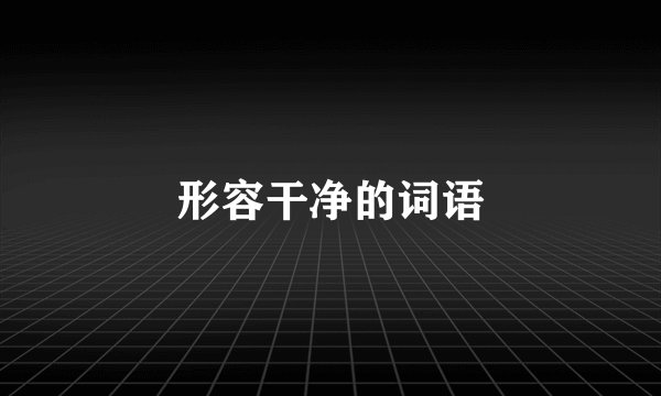 形容干净的词语