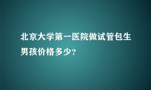 北京大学第一医院做试管包生男孩价格多少？