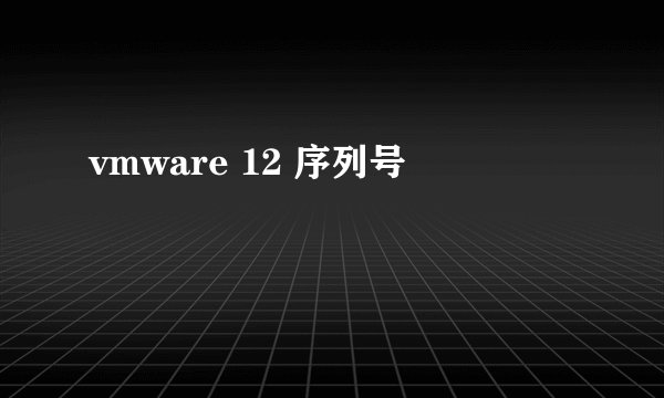 vmware 12 序列号