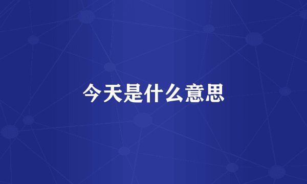 今天是什么意思