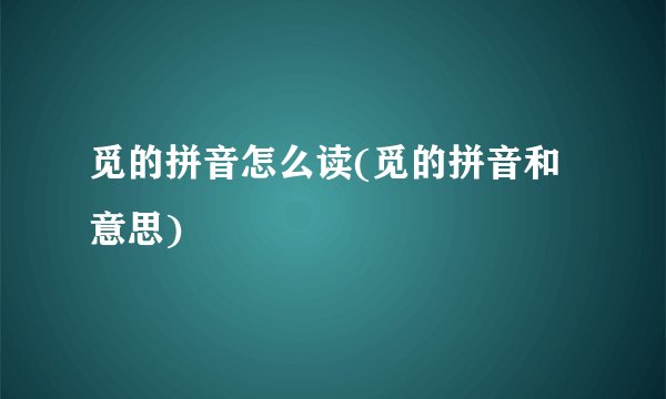 觅的拼音怎么读(觅的拼音和意思)