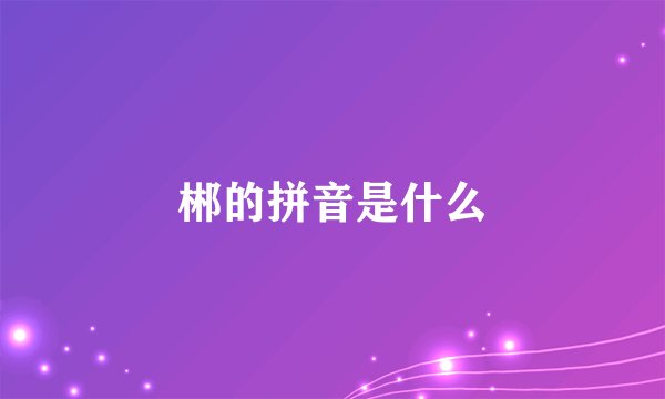 郴的拼音是什么
