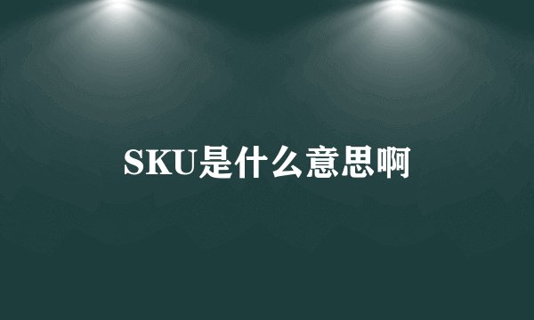 SKU是什么意思啊