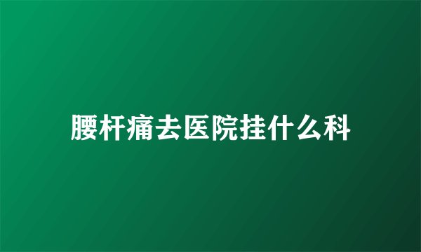腰杆痛去医院挂什么科