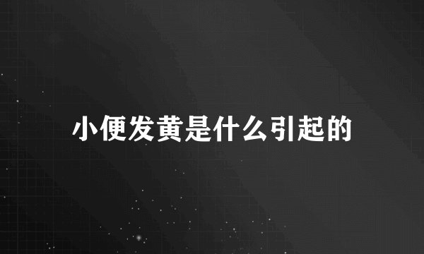 小便发黄是什么引起的
