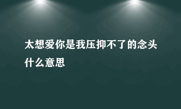 太想爱你是我压抑不了的念头什么意思