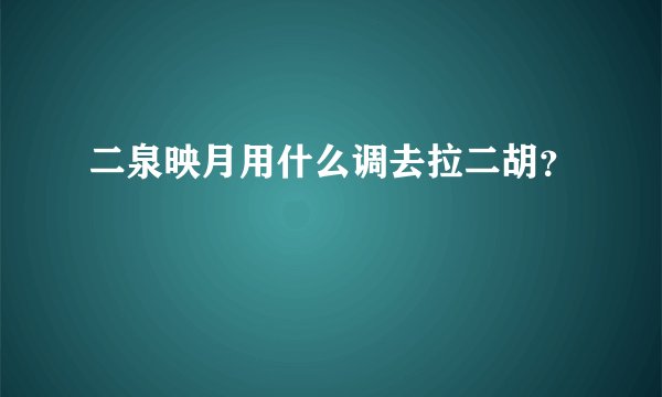 二泉映月用什么调去拉二胡?