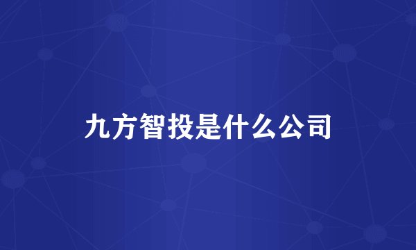 九方智投是什么公司