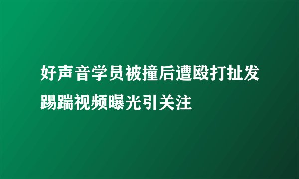 好声音学员被撞后遭殴打扯发踢踹视频曝光引关注