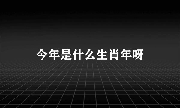 今年是什么生肖年呀