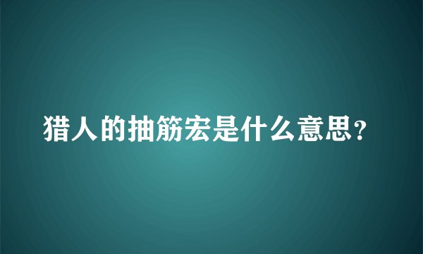 猎人的抽筋宏是什么意思？