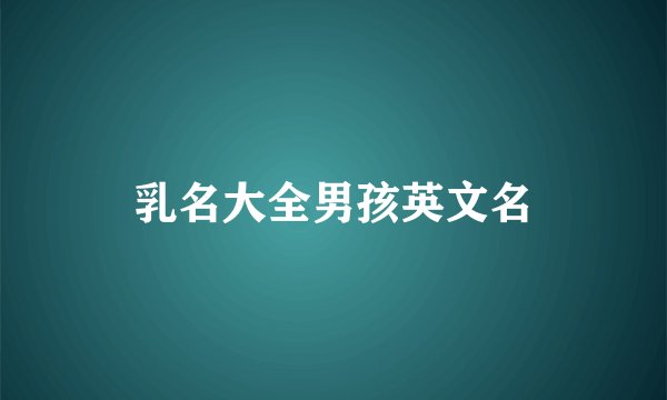 乳名大全男孩英文名