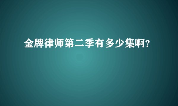 金牌律师第二季有多少集啊？
