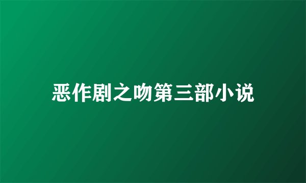 恶作剧之吻第三部小说