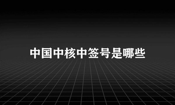中国中核中签号是哪些