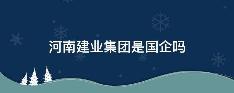 河南建业集团是国企吗