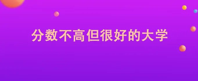 分数不高但很好的大学