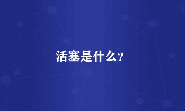 活塞是什么？