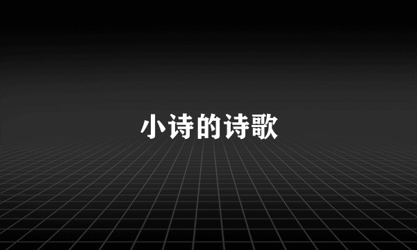 小诗的诗歌
