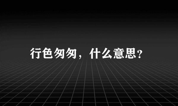 行色匆匆，什么意思？