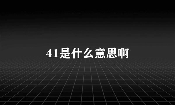 41是什么意思啊