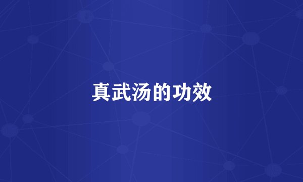 真武汤的功效