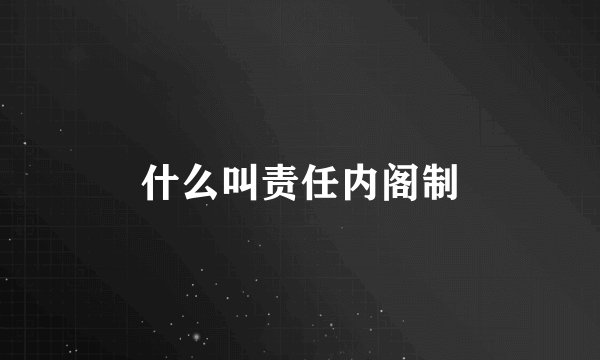什么叫责任内阁制