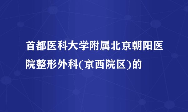 首都医科大学附属北京朝阳医院整形外科(京西院区)的