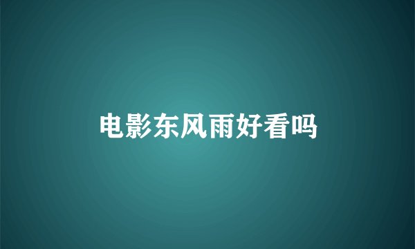 电影东风雨好看吗