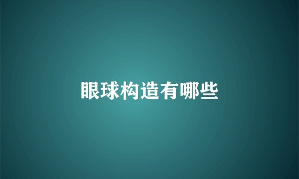 眼球构造有哪些