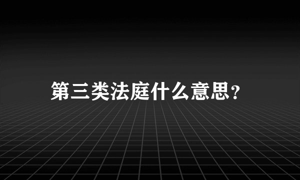 第三类法庭什么意思？