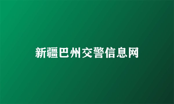 新疆巴州交警信息网