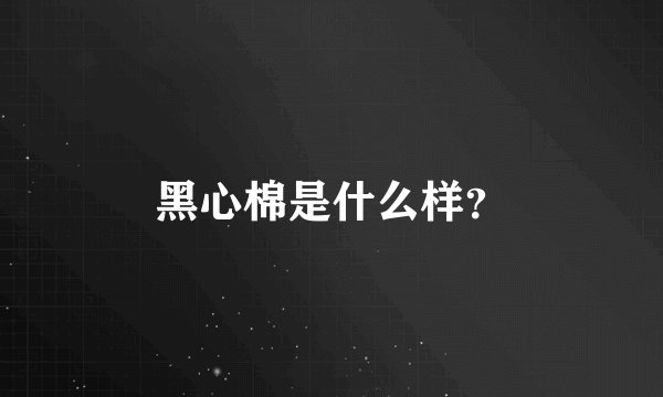 黑心棉是什么样?