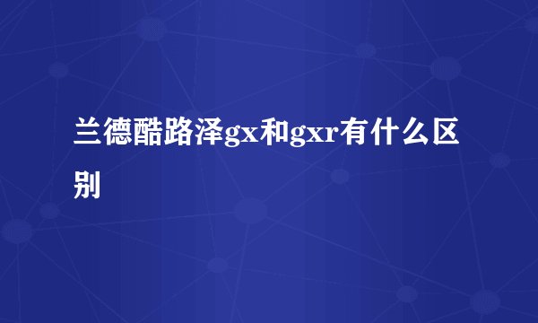 兰德酷路泽gx和gxr有什么区别