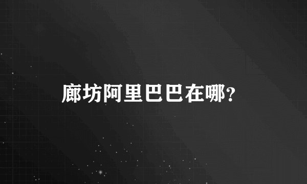 廊坊阿里巴巴在哪？
