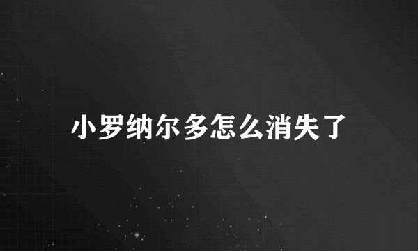 小罗纳尔多怎么消失了