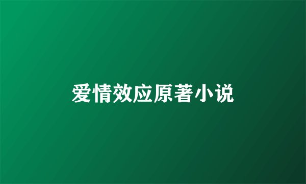 爱情效应原著小说