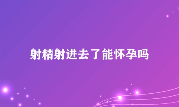 射精射进去了能怀孕吗