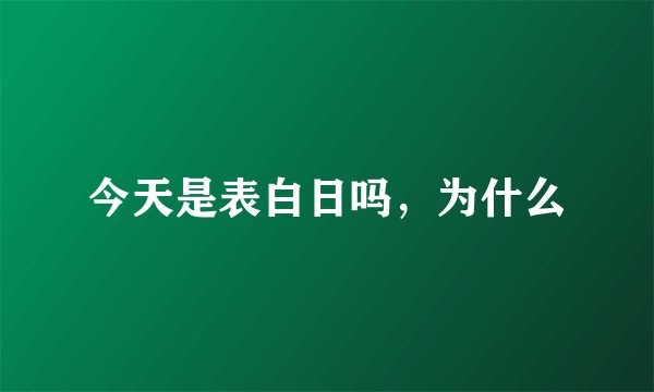 今天是表白日吗，为什么