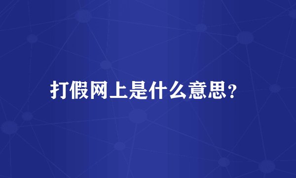打假网上是什么意思？