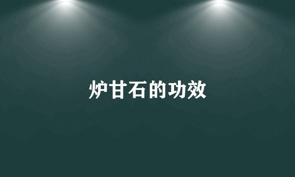 炉甘石的功效