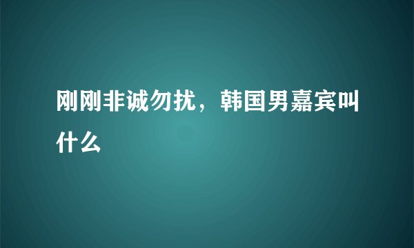 刚刚非诚勿扰，韩国男嘉宾叫什么