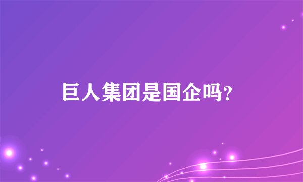 巨人集团是国企吗？