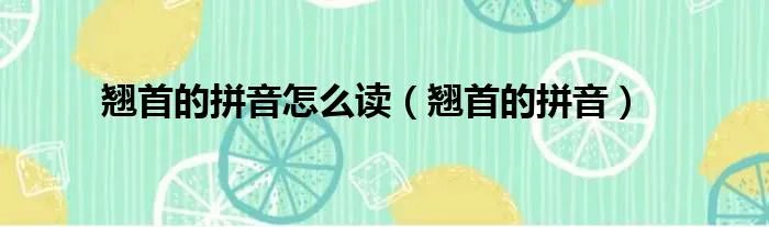 翘首的拼音怎么读（翘首的拼音）
