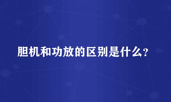 胆机和功放的区别是什么？