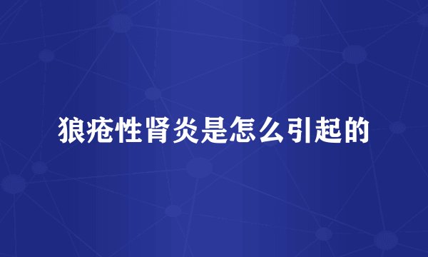 狼疮性肾炎是怎么引起的