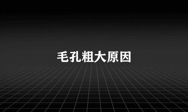 毛孔粗大原因