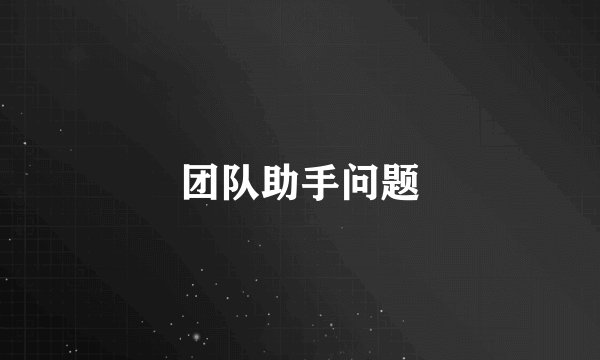 团队助手问题