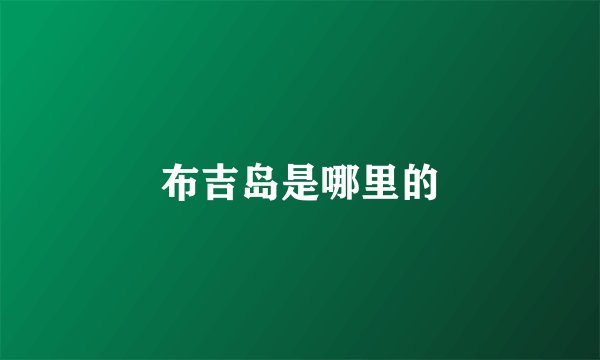 布吉岛是哪里的